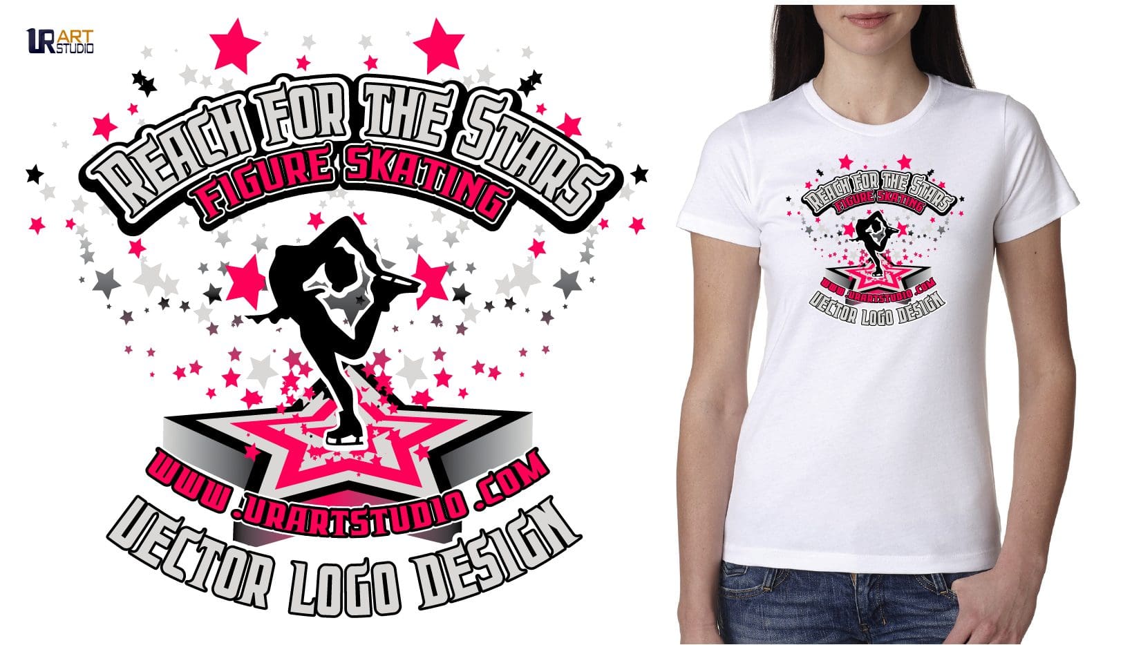 REACH FOR THE STARS FIGURE SKATING 2022 LOGO DESIGN FOR PRINT