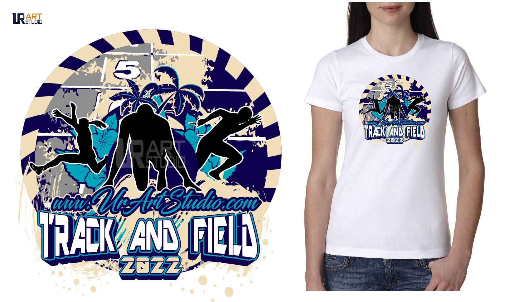 TRACK AND FIELD LOGO DESIGN FOR PRINT PALM TREES 2022