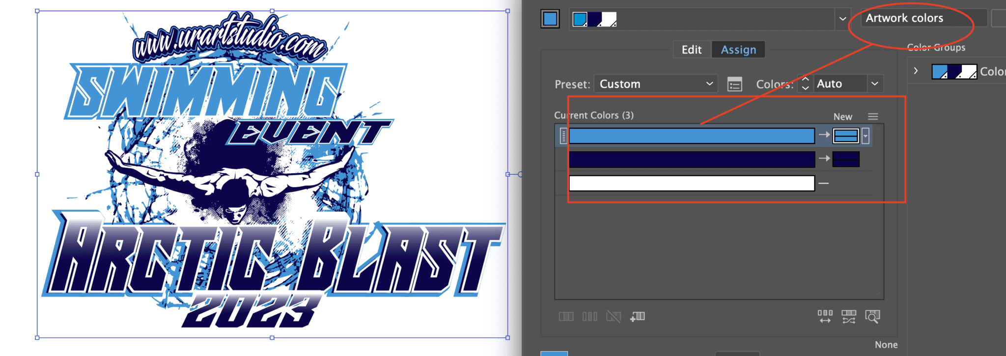 ARCTIC BLAST 2023 SWIMMING EVENT VECTOR LOGO DESIGN FOR PRINT