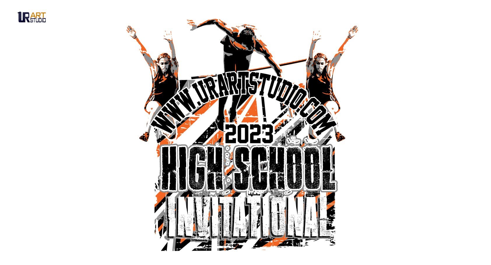 HIGH SCHOOL TRACK AND FIELD INVITATIONAL 2023 VECTOR LOGO DESIGN FOR PRINT