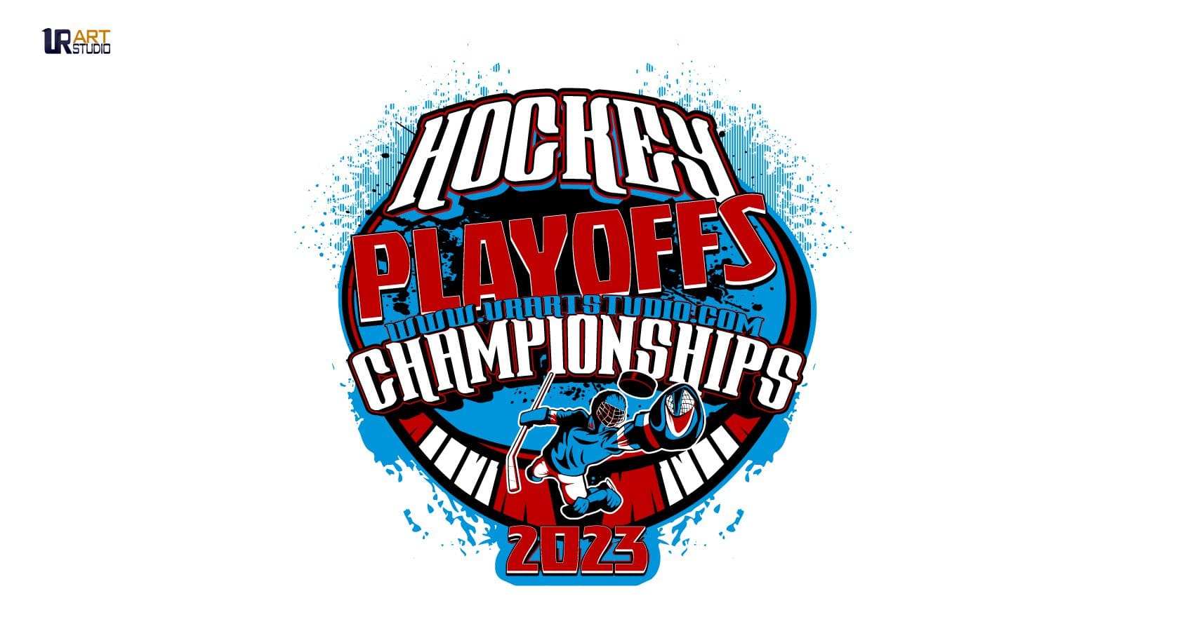 HOCKEY PLAYOFFS CHAMPIONSHIPS 2023 VECTOR LOGO DESIGN FOR PRINT