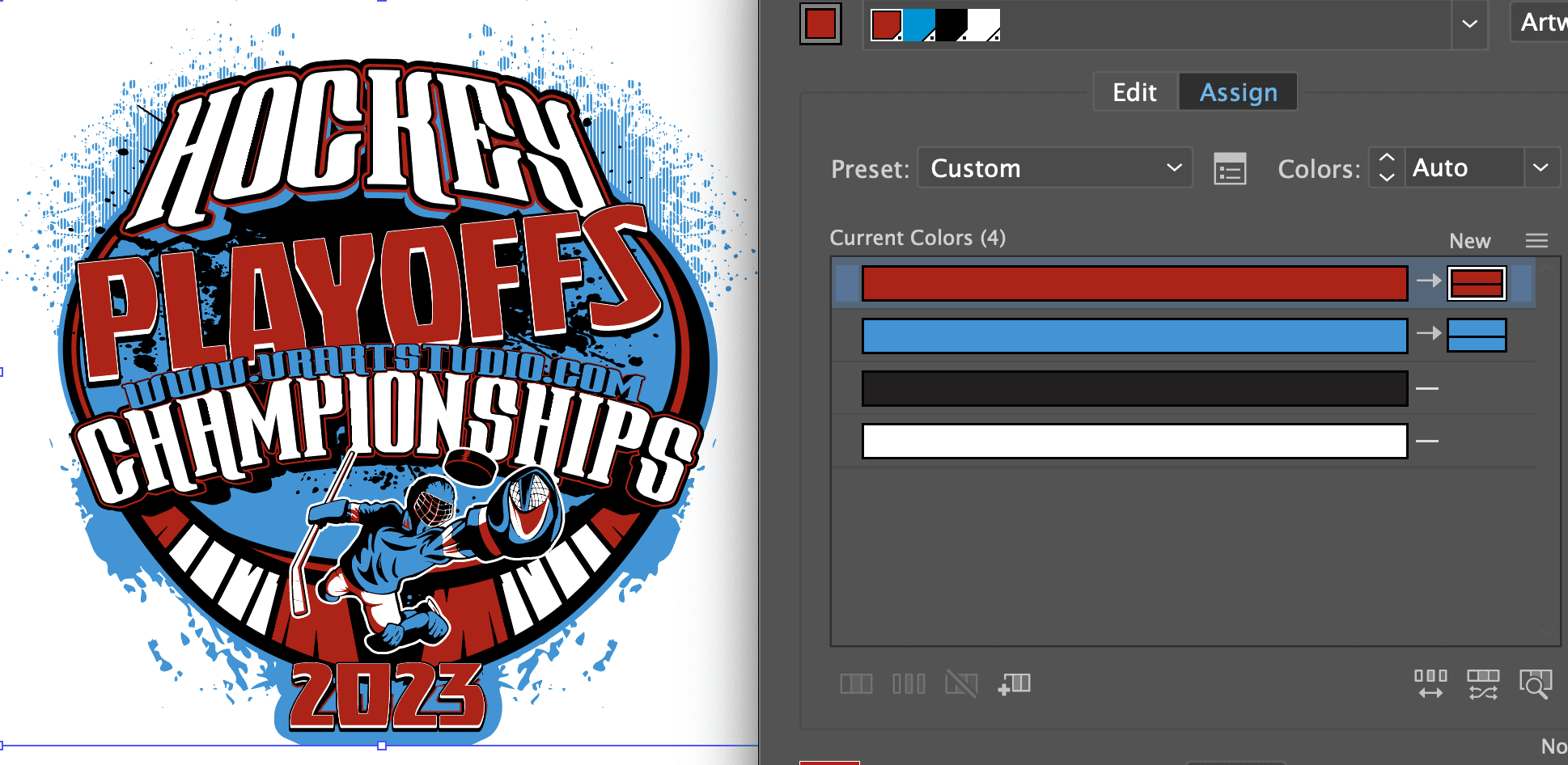 HOCKEY PLAYOFFS CHAMPIONSHIPS 2023 VECTOR LOGO DESIGN FOR PRINT