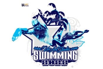 SWIMMING PALM TREES 2022 LOGO DESIGN FOR PRINT