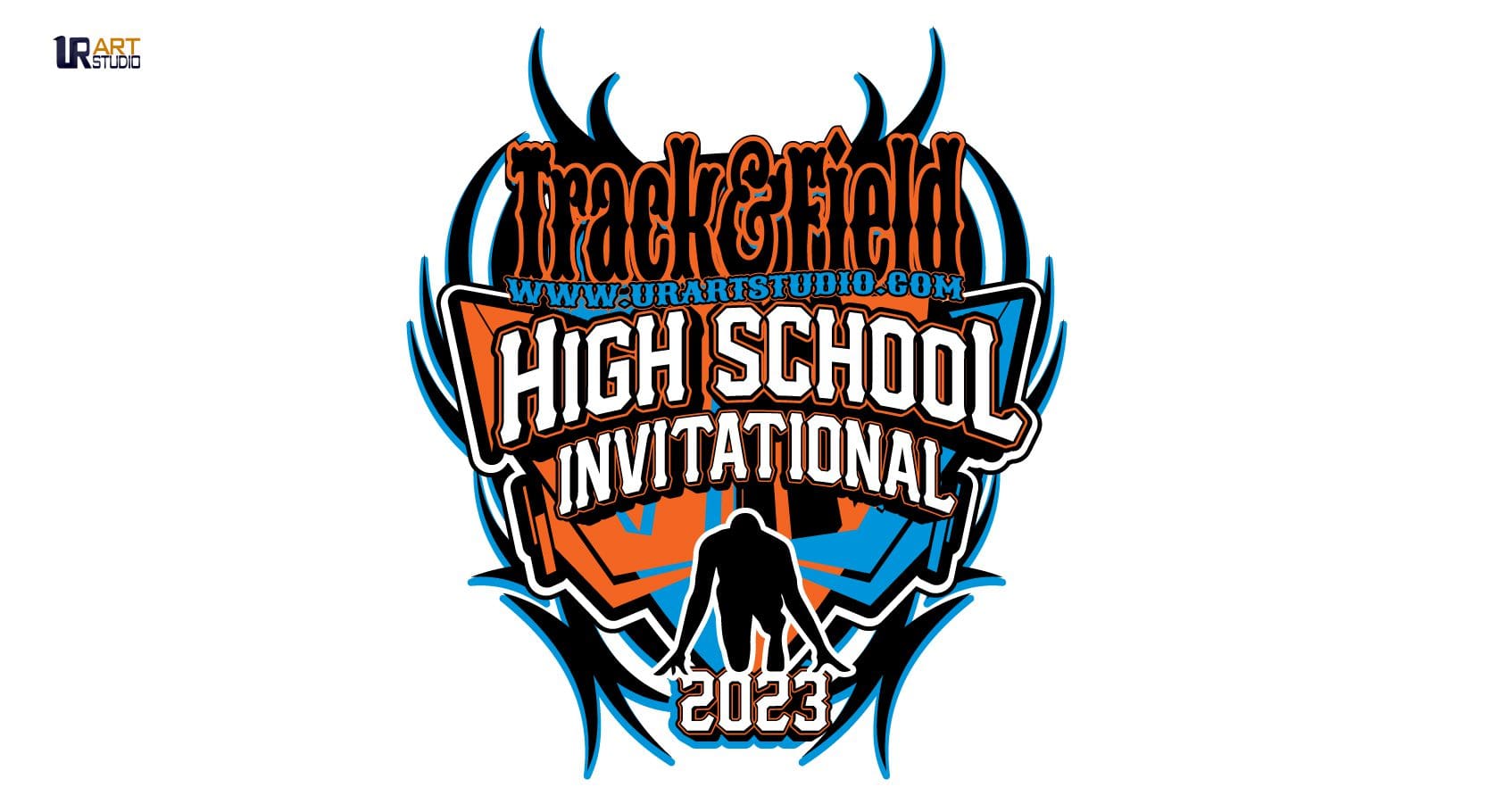 TRACK AND FIELD HIGH SCHOOL INVITATIONAL 2023 VECTOR LOGO DESIGN FOR PRINT