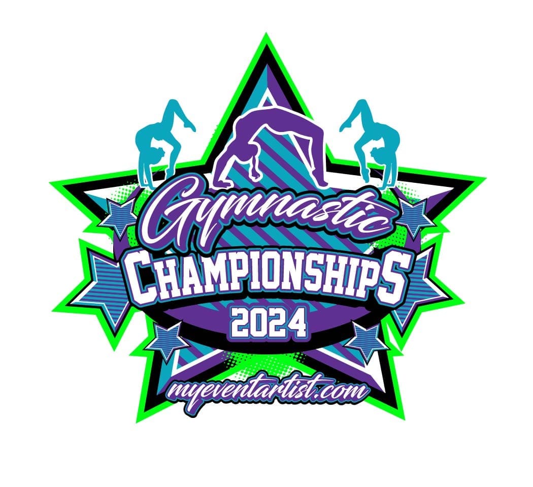 GYMNASTIC CHAMPIONSHIPS VECTOR LOGO DESIGN FOR PRINT