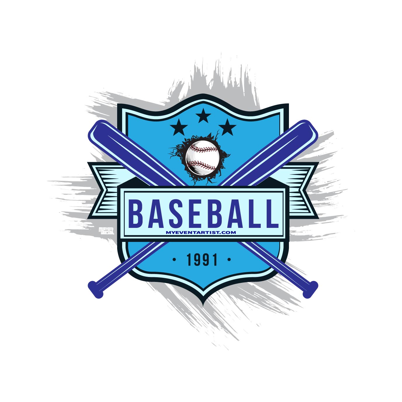 BASEBALL SIMPLE VECTOR LOGO DESIGN 1