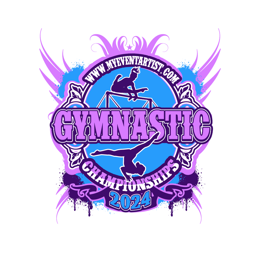 GYMNASTIC EVENT GYMNASTIC CHAMPIONSHIPS LOGO DESIGN FOR PRINT