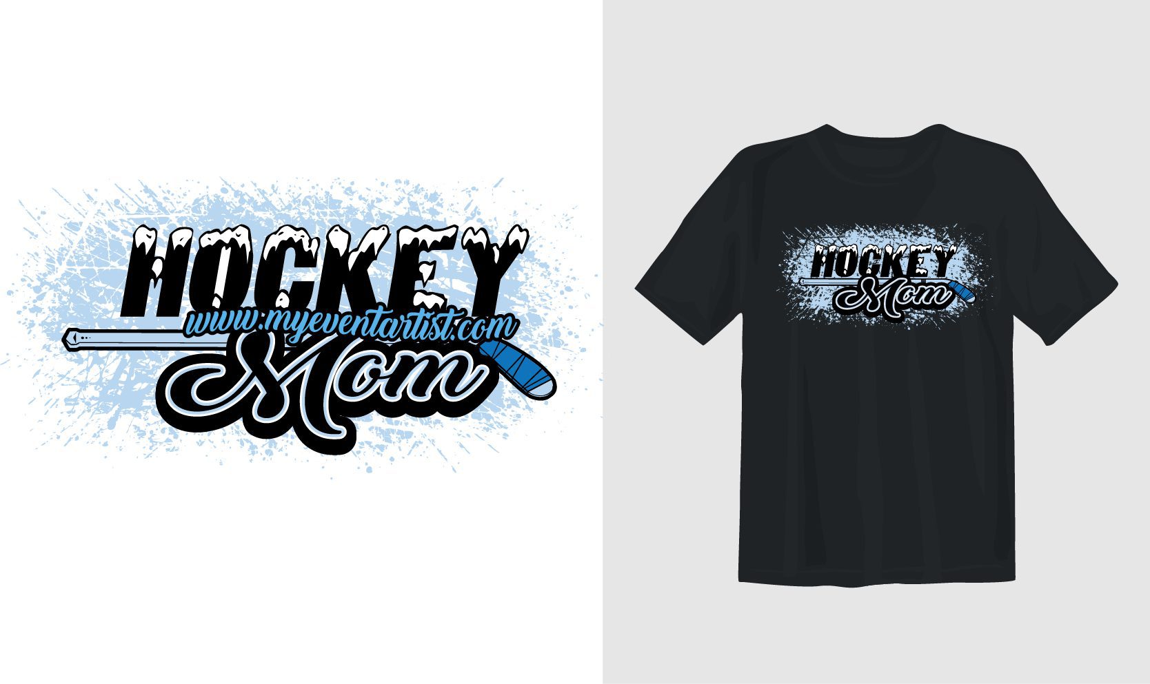 HOCKEY MOM VECTOR LOGO DESIGN FOR PRINT