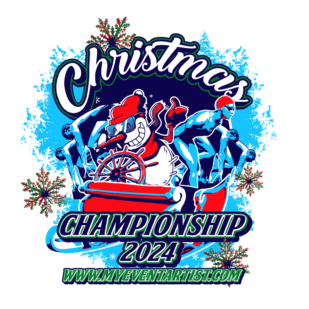 SWIMMING EVENT CHRISTMAS CHAMPIONSHIP LOGO DESIGN FOR PRINT