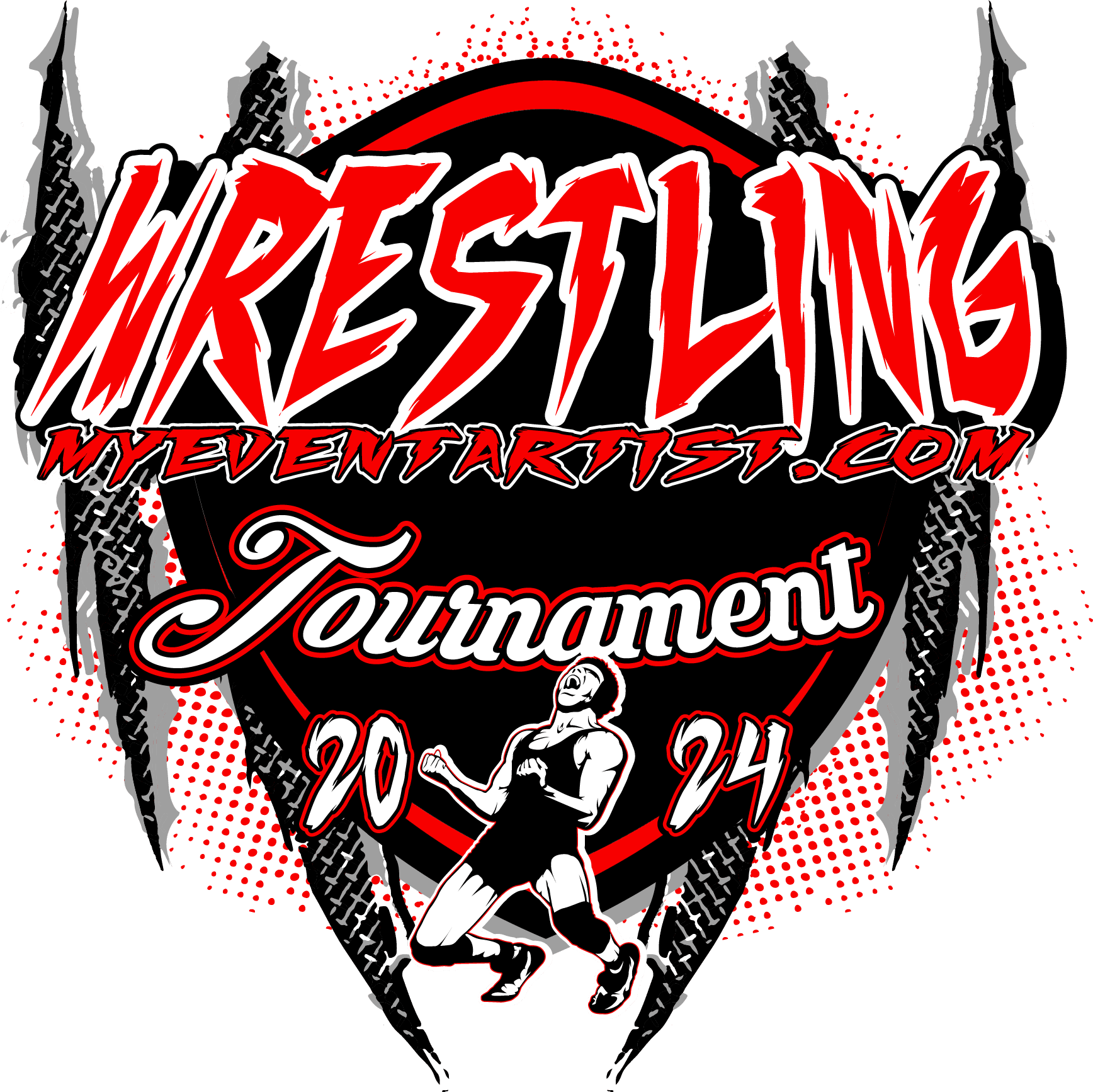 WRESTLING TOURNAMENT PRINT READY EVENT VECTOR LOGO DESIGN