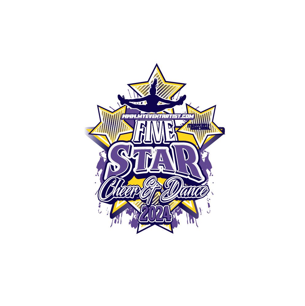 CHEER AND DANCE FIVE STAR EVENT PRINT READY VECTOR DESIGN