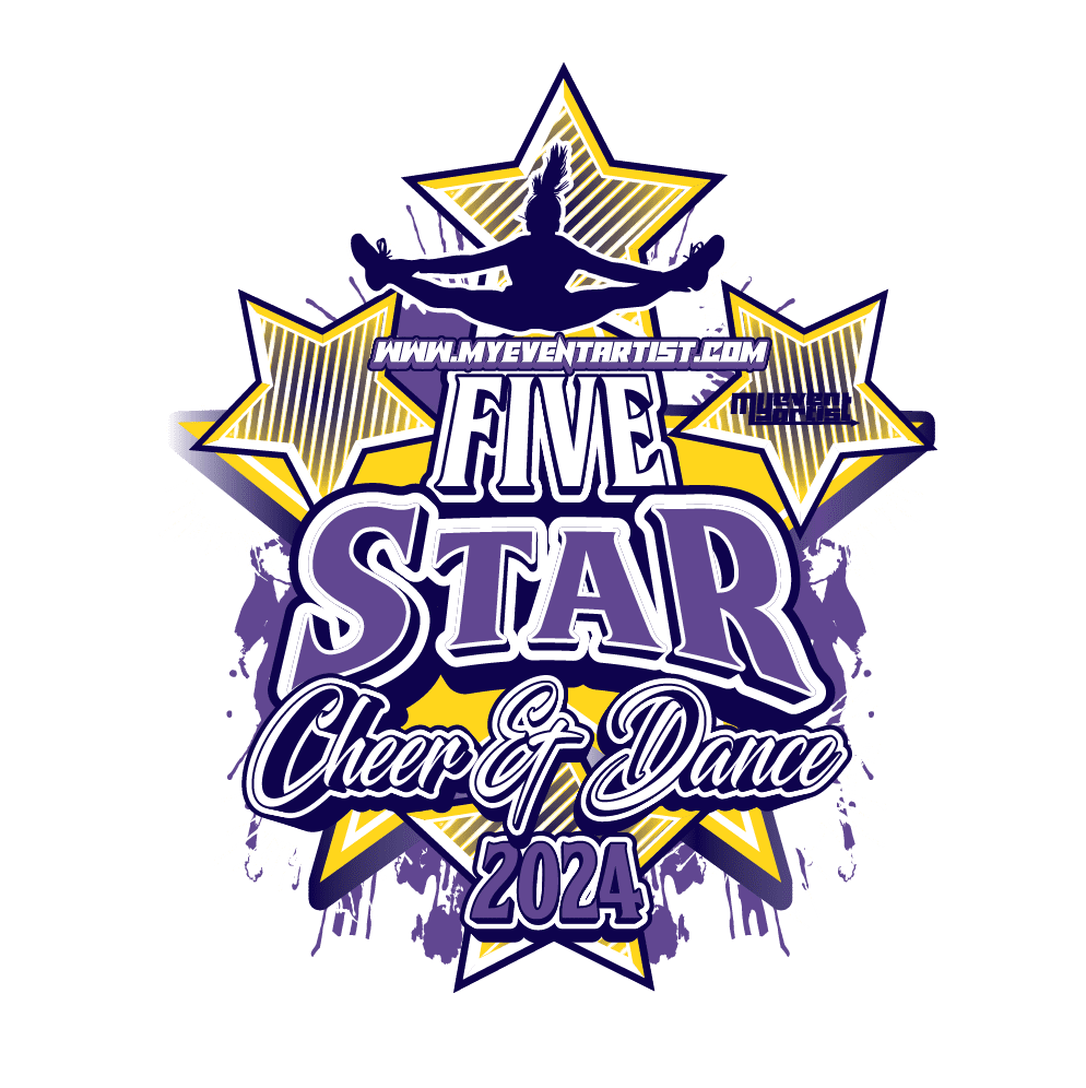 CHEER AND DANCE FIVE STAR EVENT PRINT READY VECTOR DESIGN