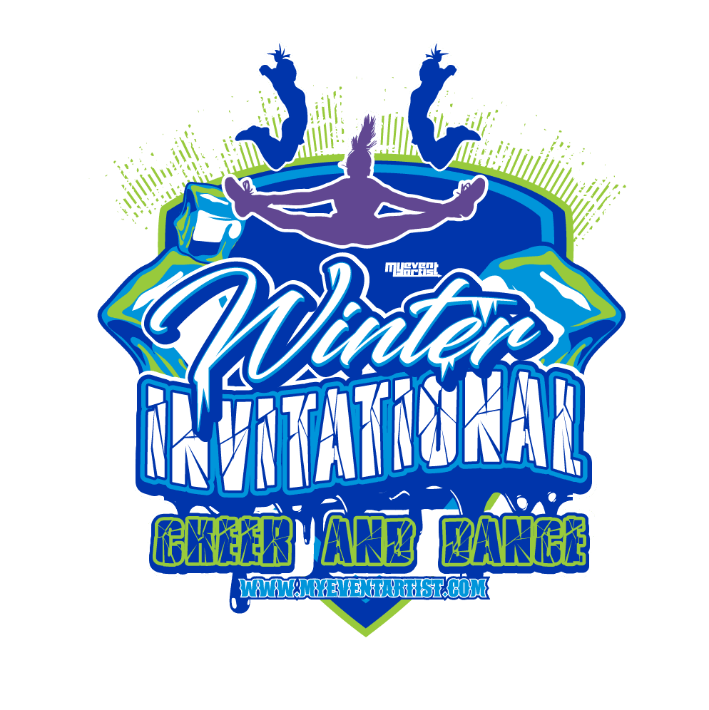 CHEER AND DANCE WINTER INVITATIONAL EVENT PRINT READY VECTOR DESIGN