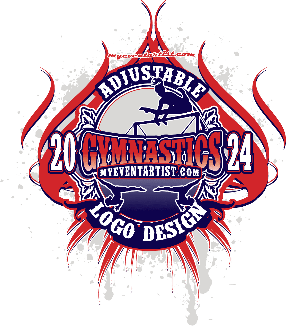 CUSTOMIZABLE GYMNASTIS VECTOR LOGO DESIGN FOR PRINT