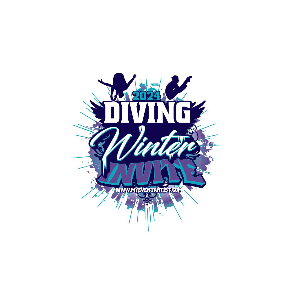 DIVING WINTER INVITATIONAL EVENT PRINT READY VECTOR DESIGN