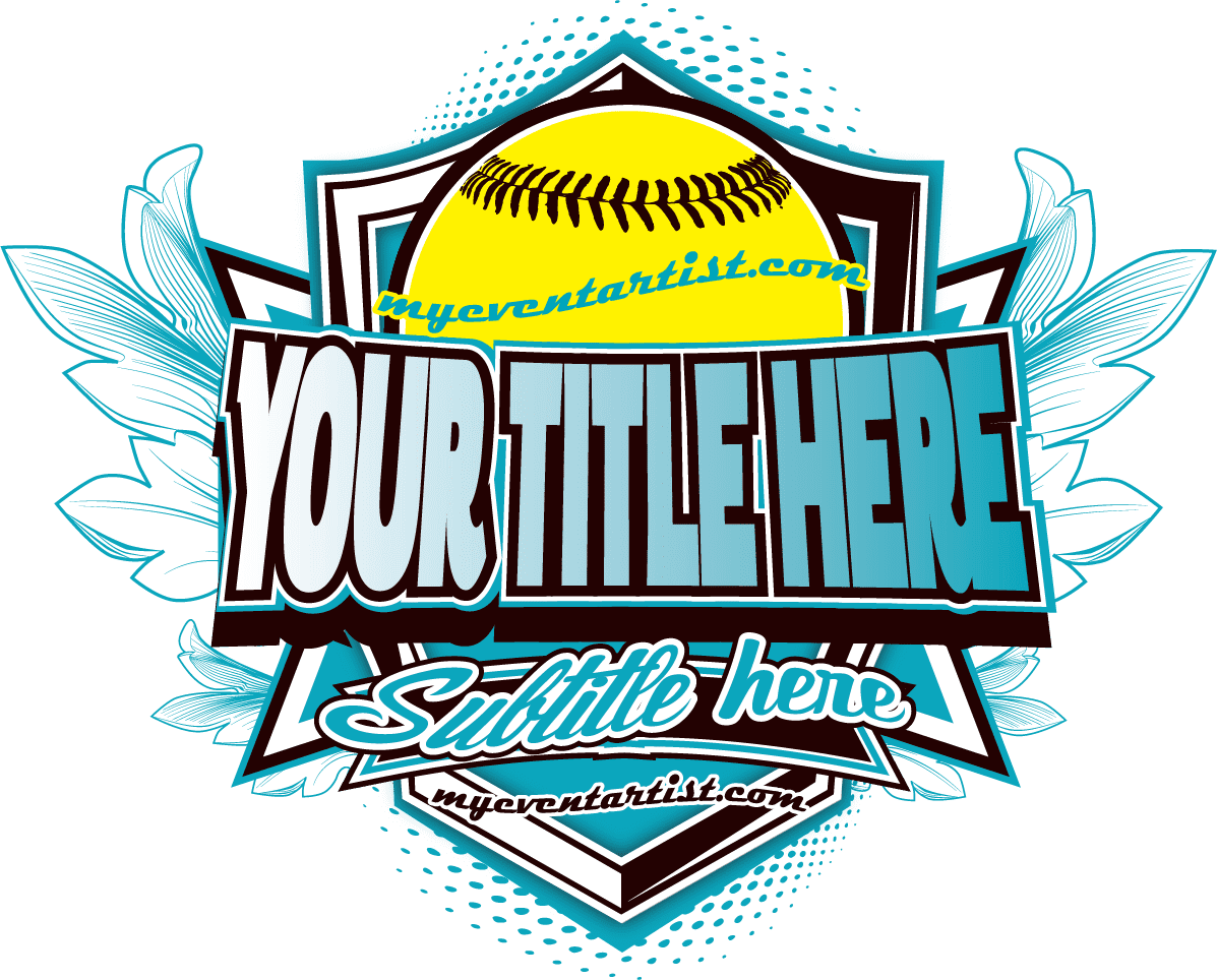 SOFTBALL VECTOR DESIGN, ADJUSTABLE LIVE FONT, FOR PRINT