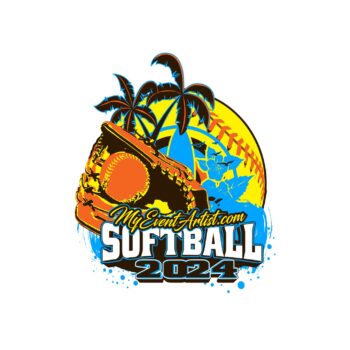 SOFTBALL VECTOR LOGO DESIGN READY FOR PRINT, ADJUSTABLE LIVE FONT