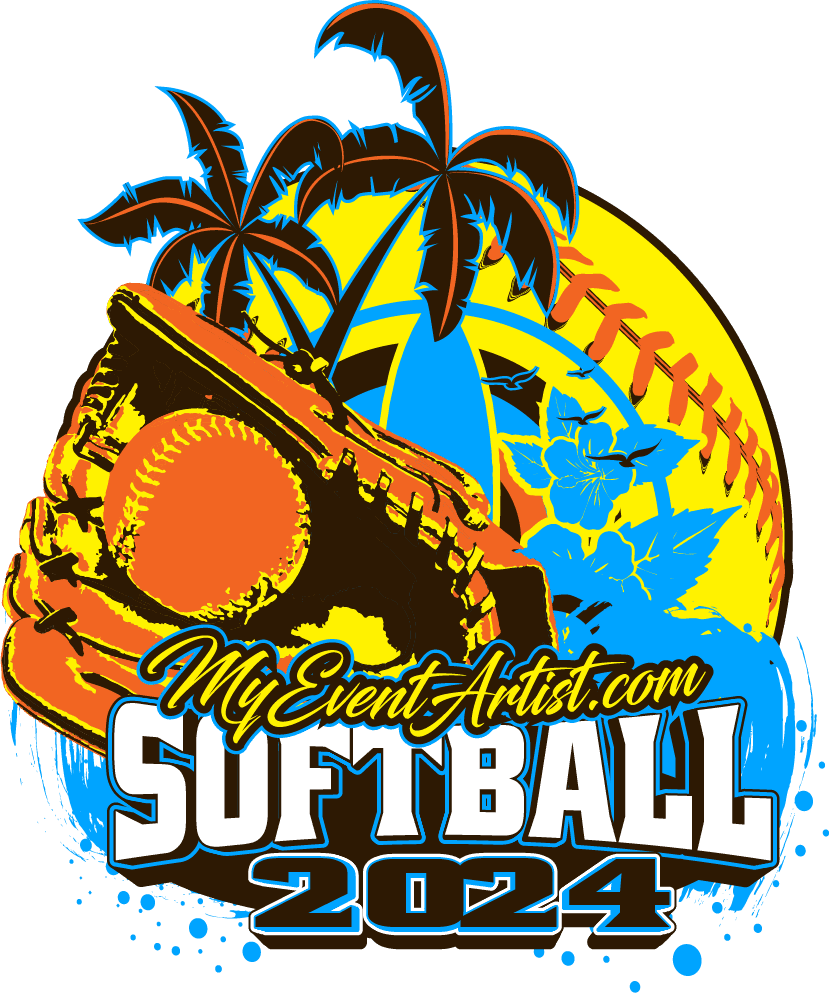 SOFTBALL VECTOR LOGO DESIGN READY FOR PRINT, ADJUSTABLE LIVE FONT