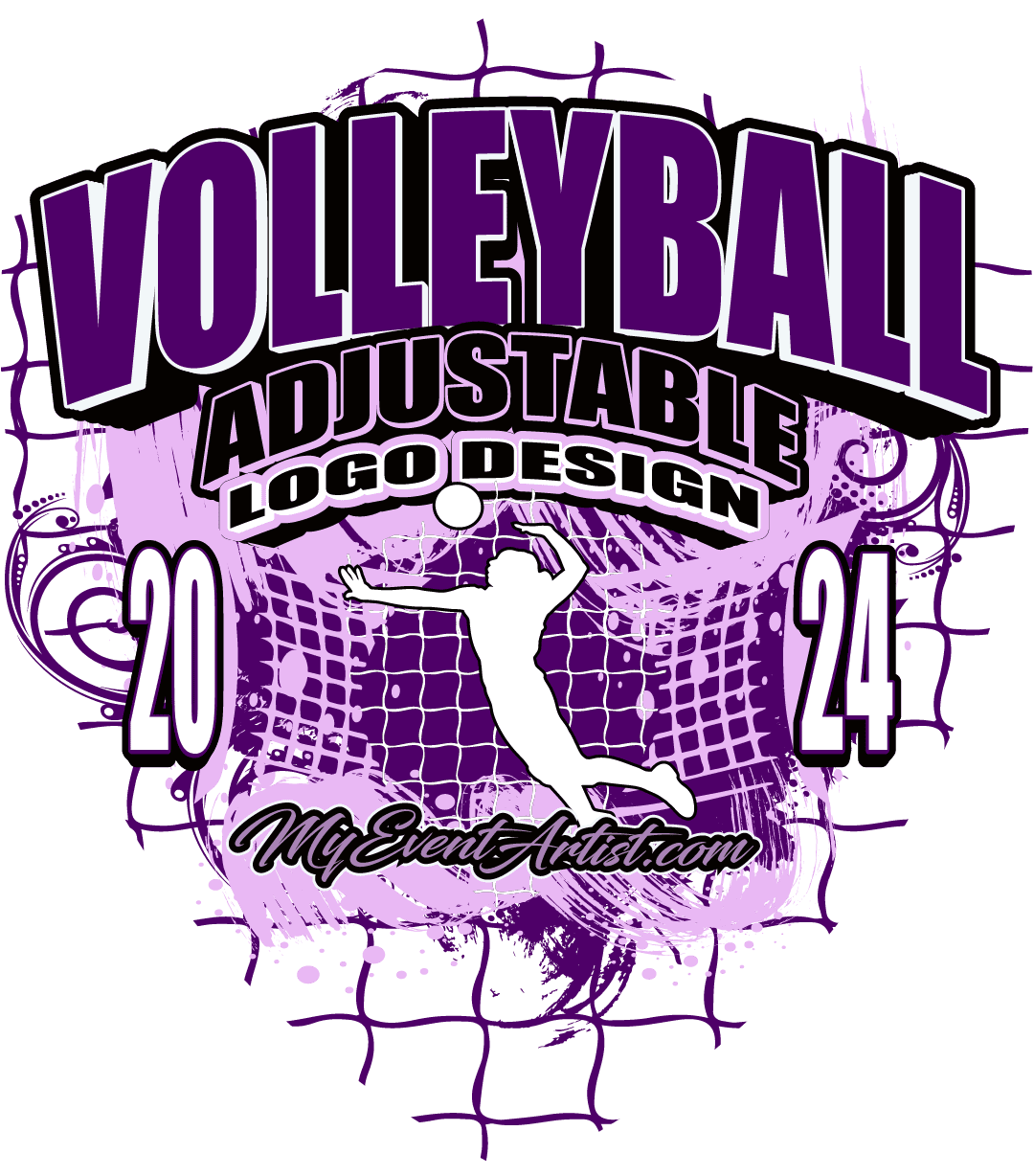 VOLLEYBALL ADJUSTABLE LOGO DESIGN READY FOR PRINT