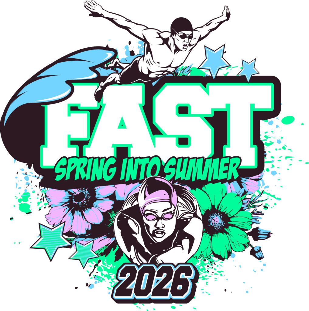 vector logo design for 2026 FAST Spring into Summer swimming event