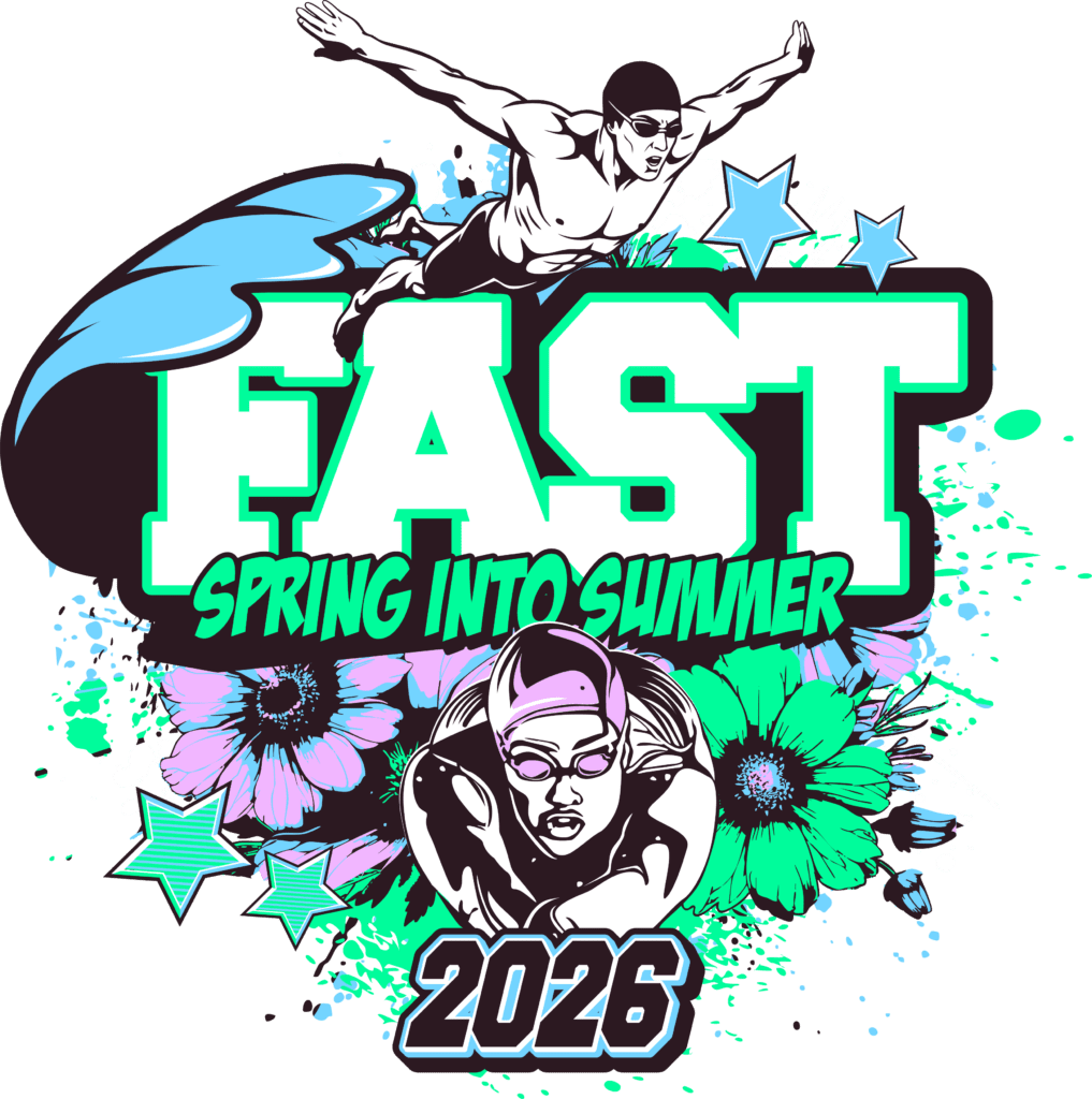 vector logo design for 2026 FAST Spring into Summer swimming event