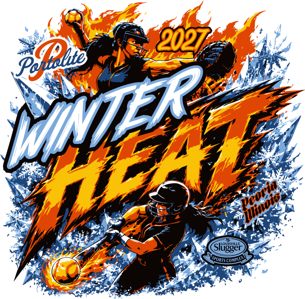 Winter Heat 2027 Logo Design – Fiery Winter Softball Tournament Vector Branding for Portolite