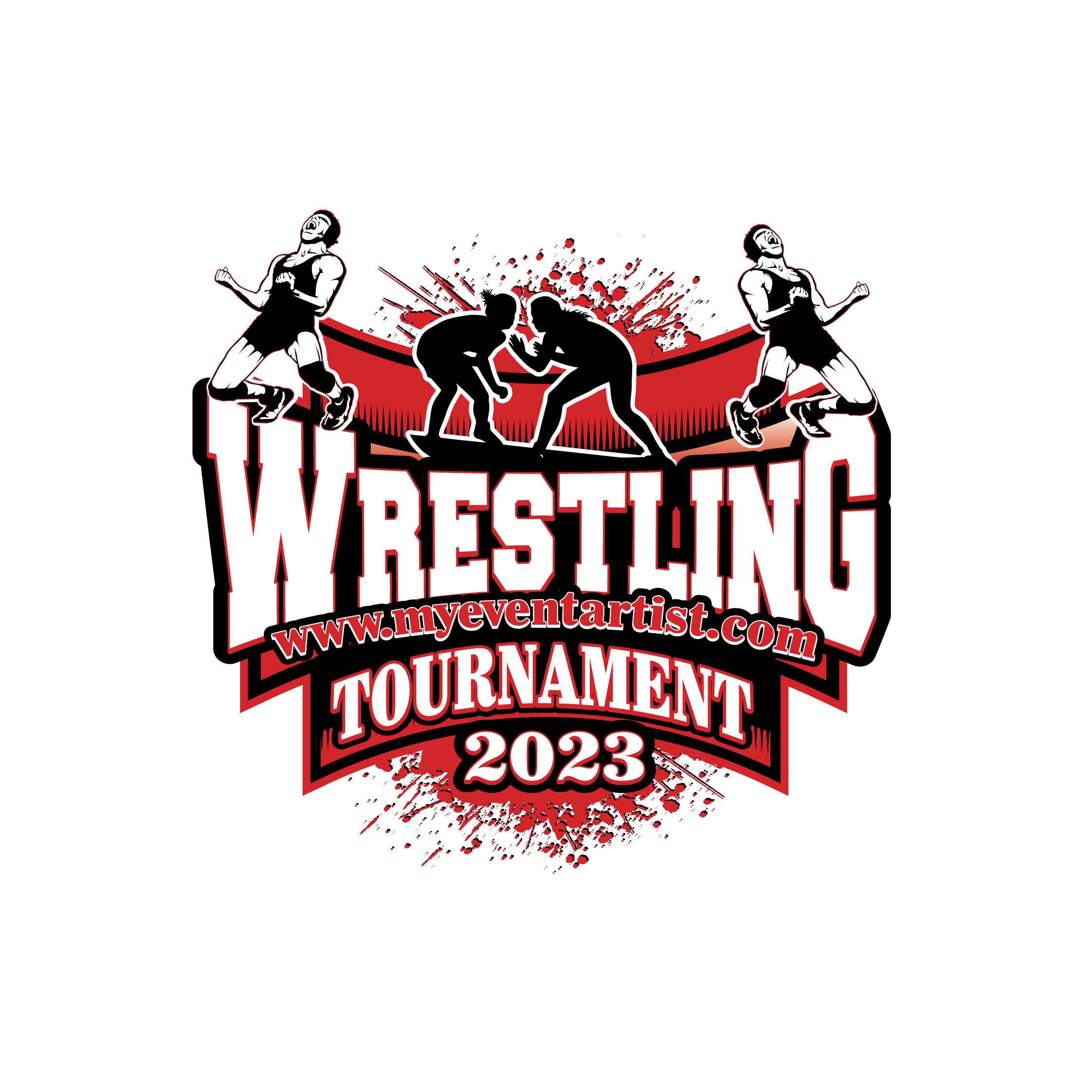 WRESTLING TOURNAMENT VECTOR LOGO DESIGN FOR PRINT
