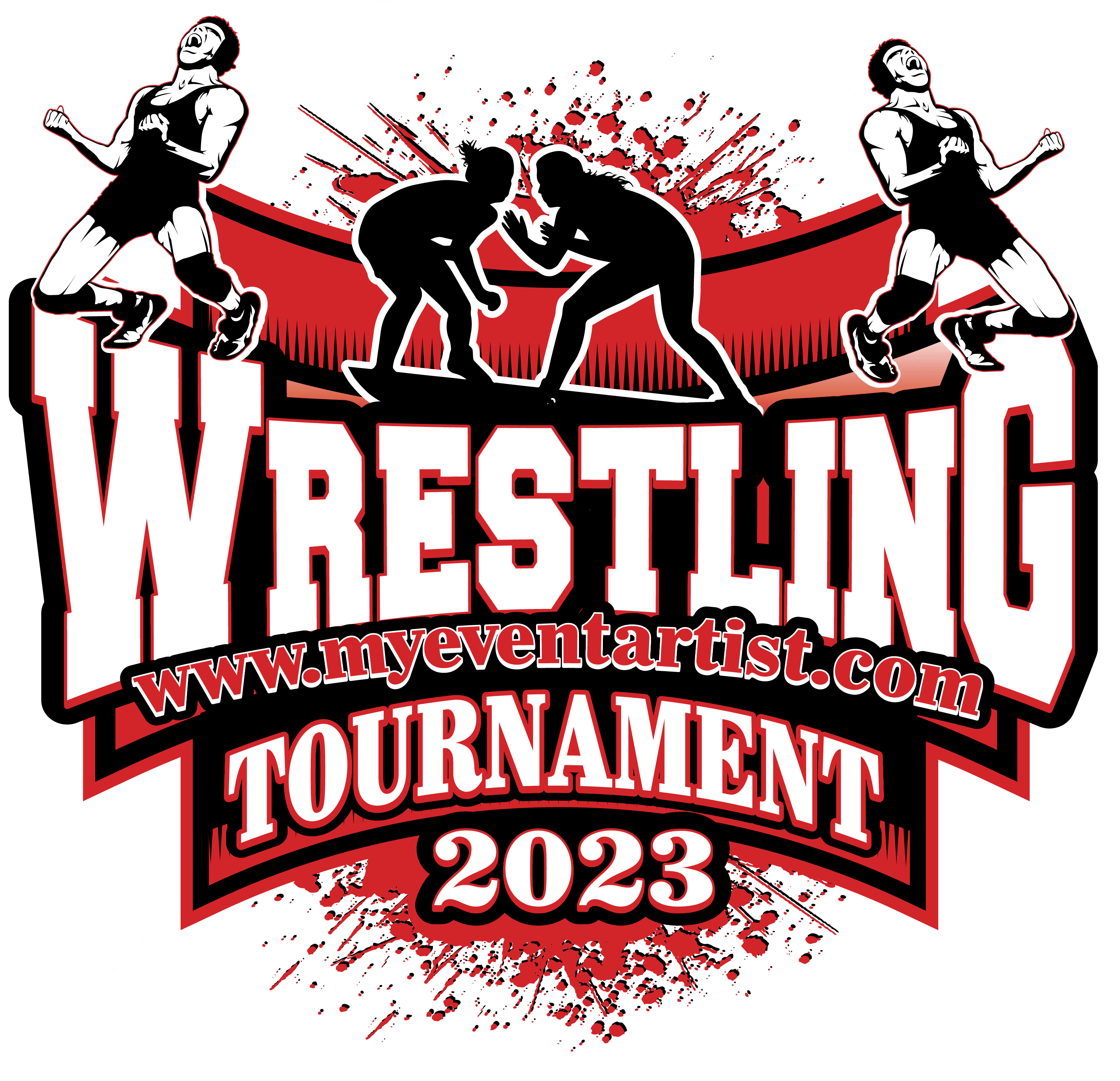 WRESTLING TOURNAMENT VECTOR LOGO DESIGN FOR PRINT