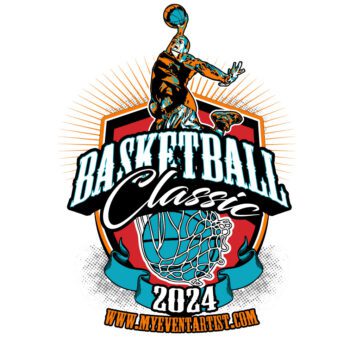BASKETBALL EVENT BASKETBALL CLASSIC LOGO DESIGN FOR PRINT