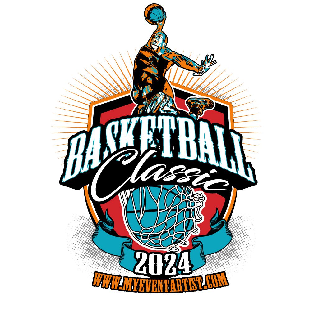 BASKETBALL EVENT BASKETBALL CLASSIC LOGO DESIGN FOR PRINT