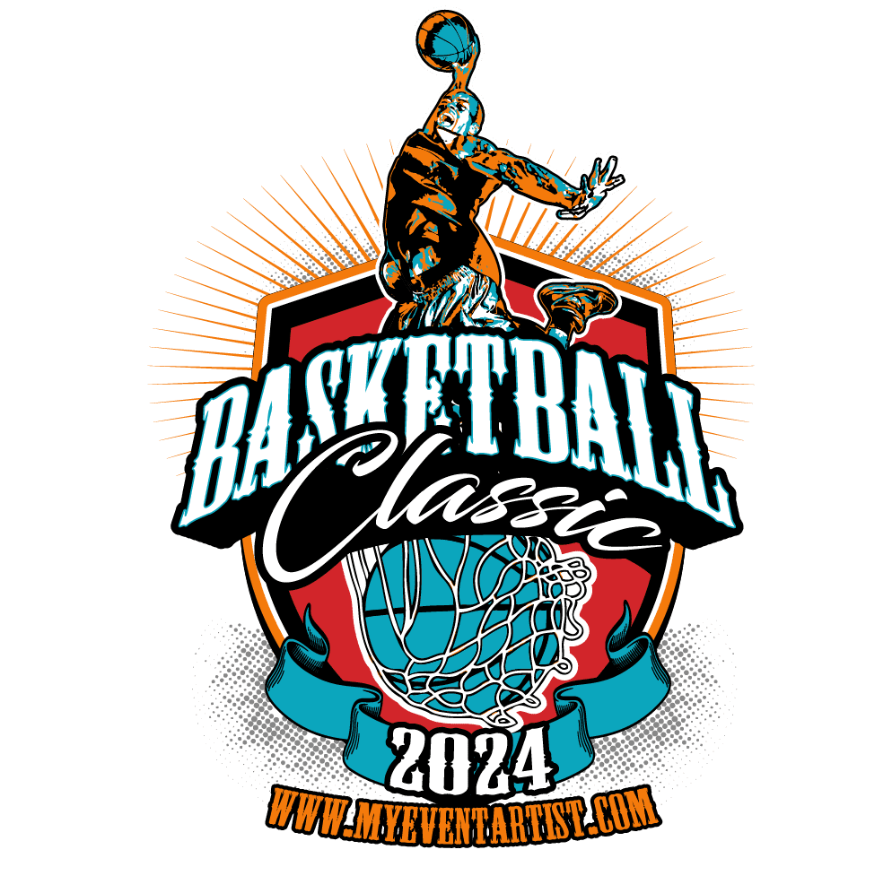 BASKETBALL EVENT BASKETBALL CLASSIC LOGO DESIGN FOR PRINT