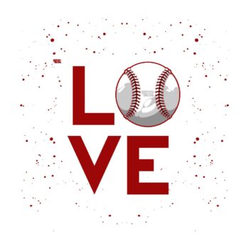 LOVE BASEBALL PRINT READY VECTOR LOGO DESIGN
