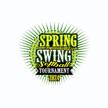 SPRING SWING SOFTBALL TOURNAMENT VECTOR LOGO DESIGN FOR PRINT