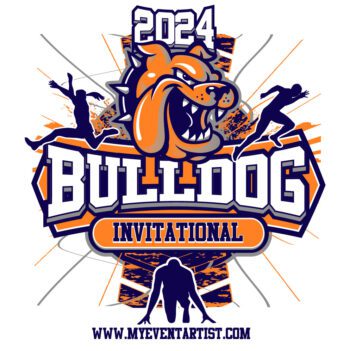 TRACK AND FIELD EVENT BULLDOG INVITATIONAL LOGO DESIGN PRINT READY