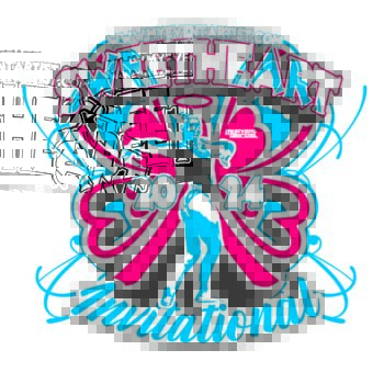 gymnastic event sweetheart invitational logo design for print-01