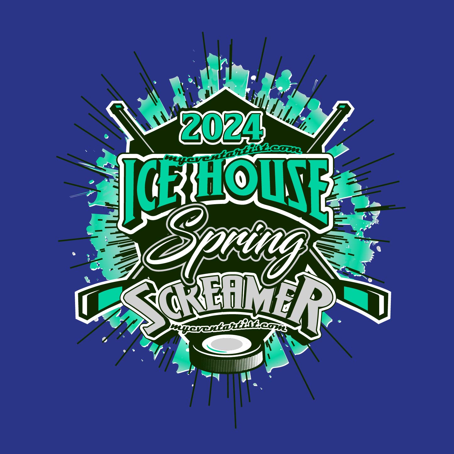 ICE HOUSE SPRING SCREAMER HOCKEY VECTOR DESIGN FOR PRINT