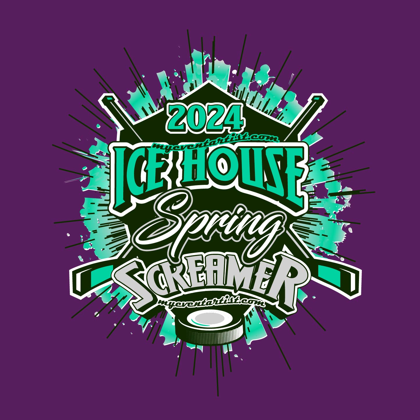 ICE HOUSE SPRING SCREAMER HOCKEY VECTOR DESIGN FOR PRINT