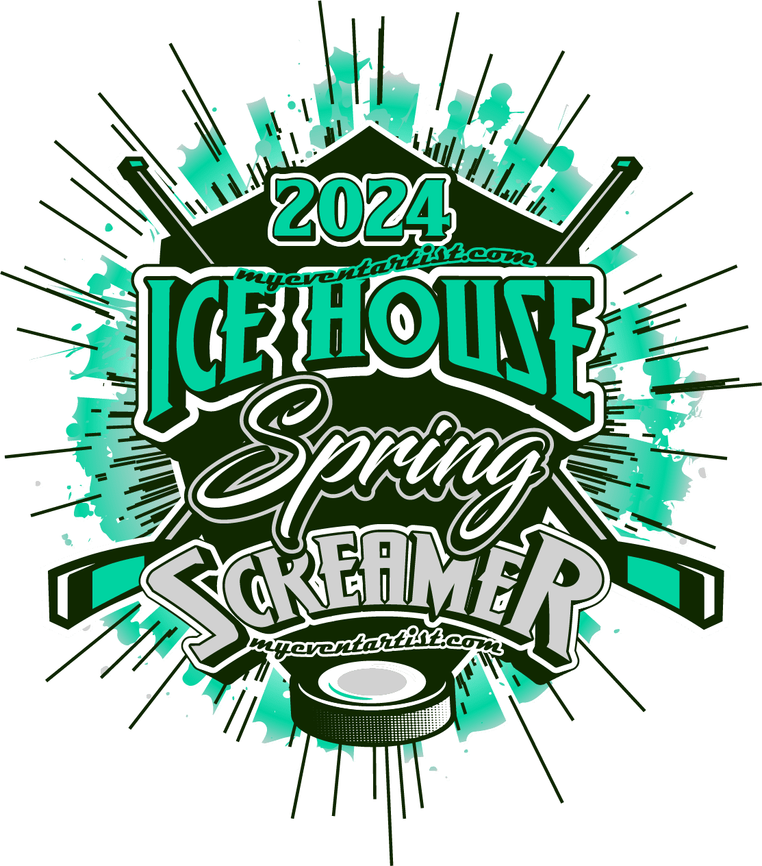 ICE HOUSE SPRING SCREAMER HOCKEY VECTOR DESIGN FOR PRINT
